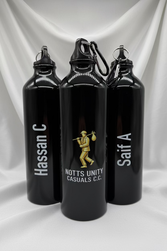 Sports Team Branded Printed 800 ml Aluminium Bottle with Carabiner