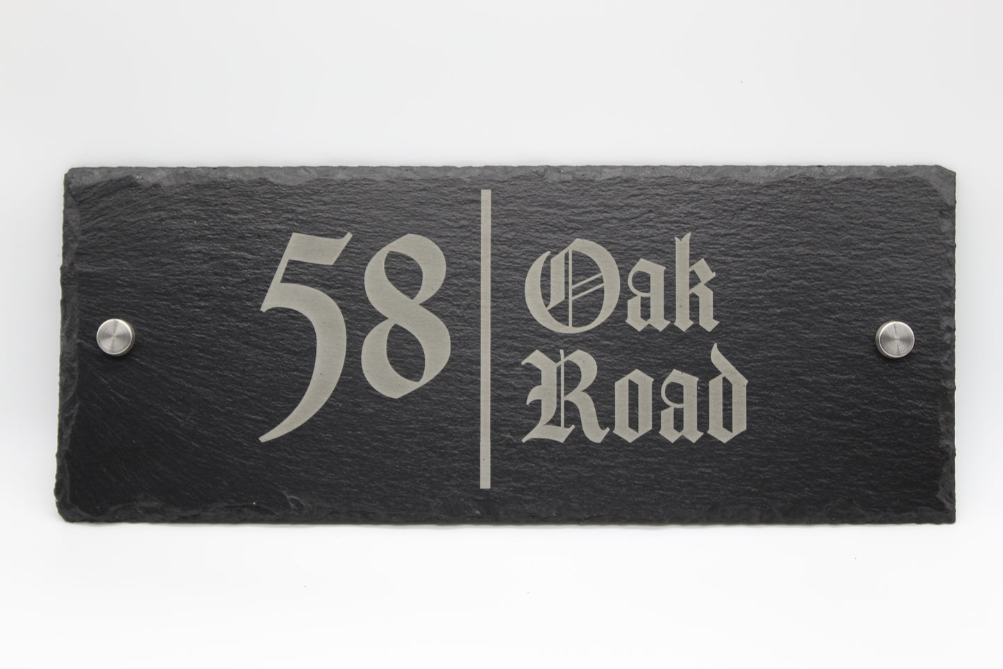 slate house sign with house number or home address