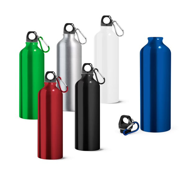 Sports Team Branded Printed 800 ml Aluminium Bottle with Carabiner