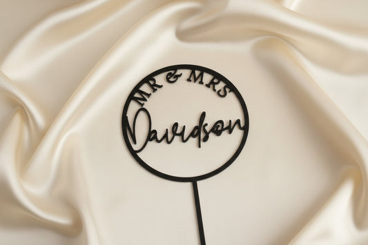 Round Wedding Cake Topper