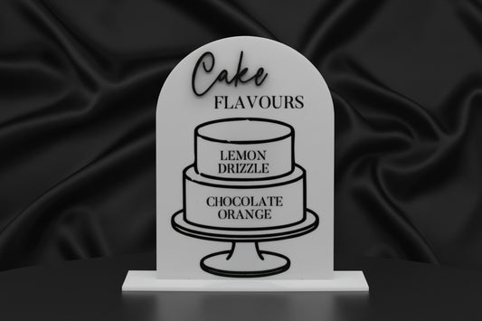 Cake Tier Menu Wedding Sign | Acrylic Wedding Table Sign
