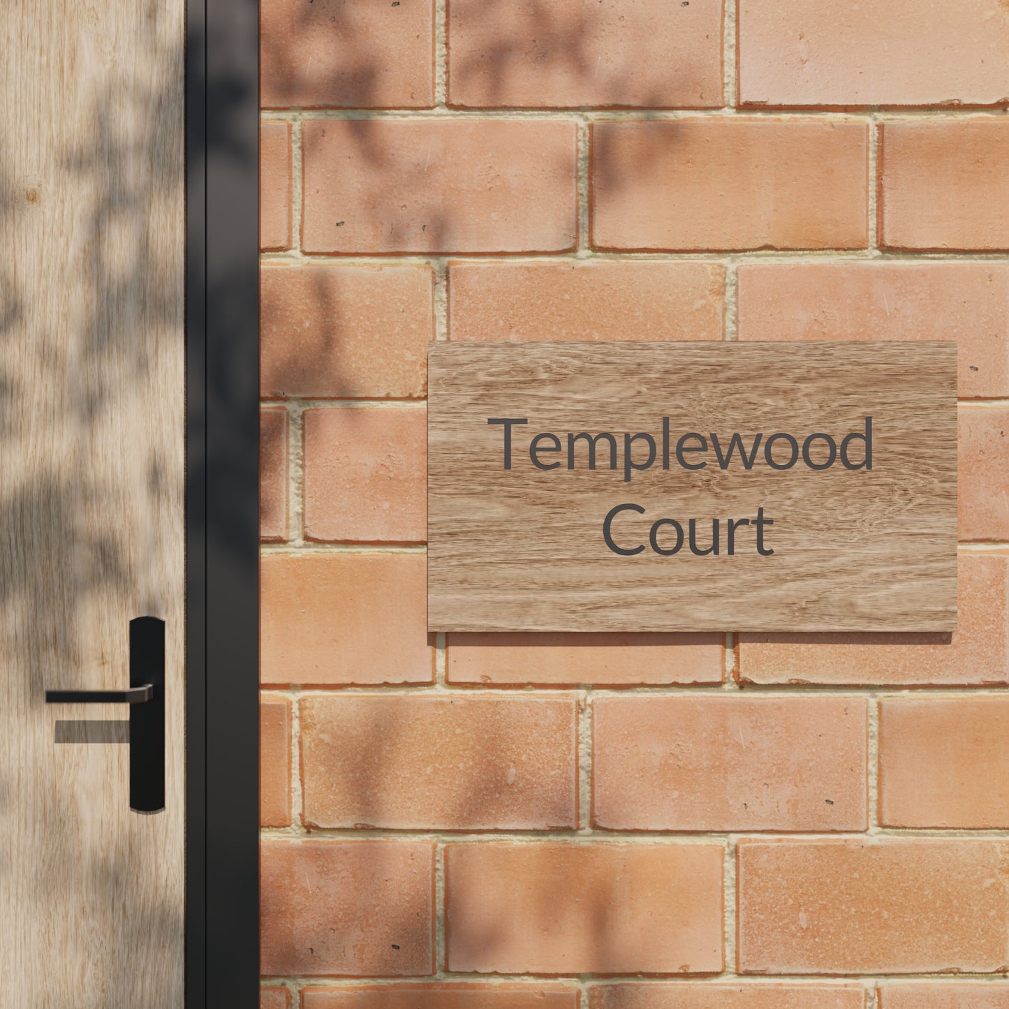 Athens - Engraved Oak House Sign