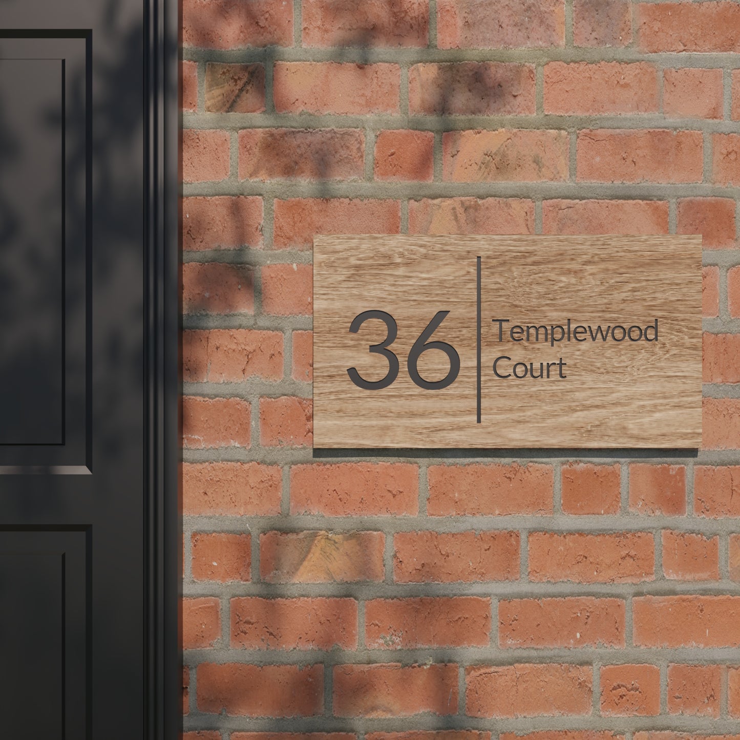Santorini - Engraved Oak House Sign
