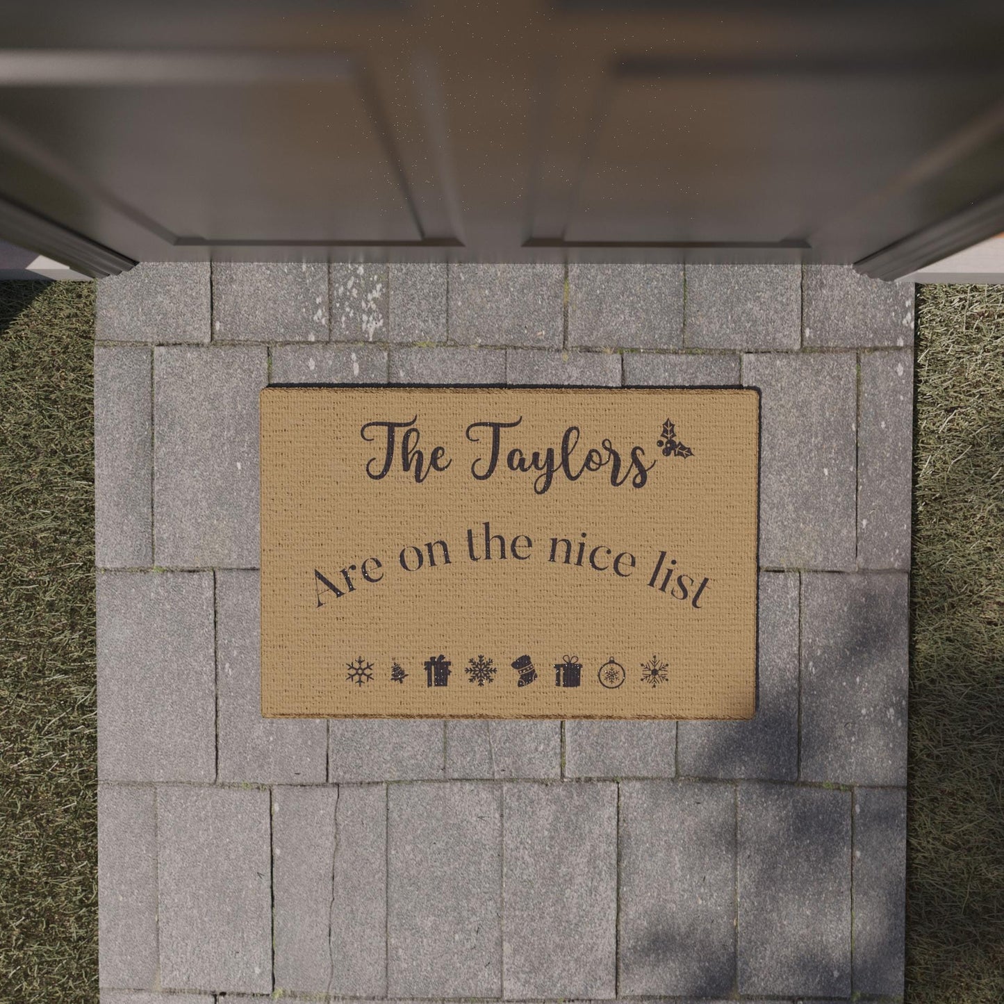 Personalised Xmas Doormat - Coir Doormat - Custom Welcome Door Mat - Housewarming Gift - Coir Doormat - Home Gift - Doormat
