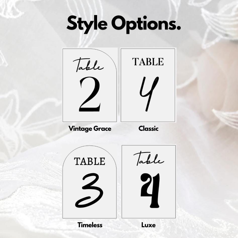FULL 3D Acrylic Wedding table numbers - Wedding sign - Table number sign - Wedding table names