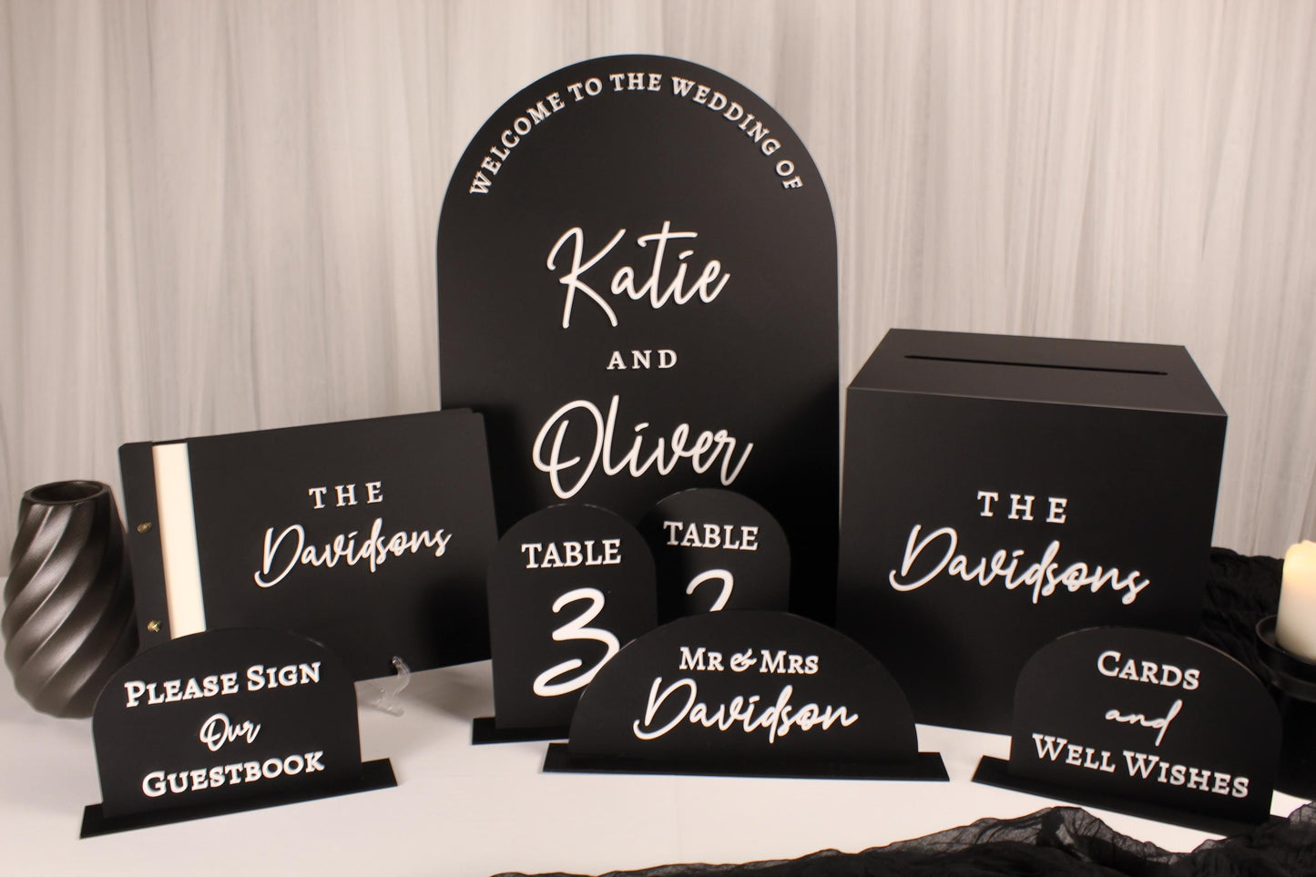 Wedding Card Box With Cards and Well Wishes Sign
