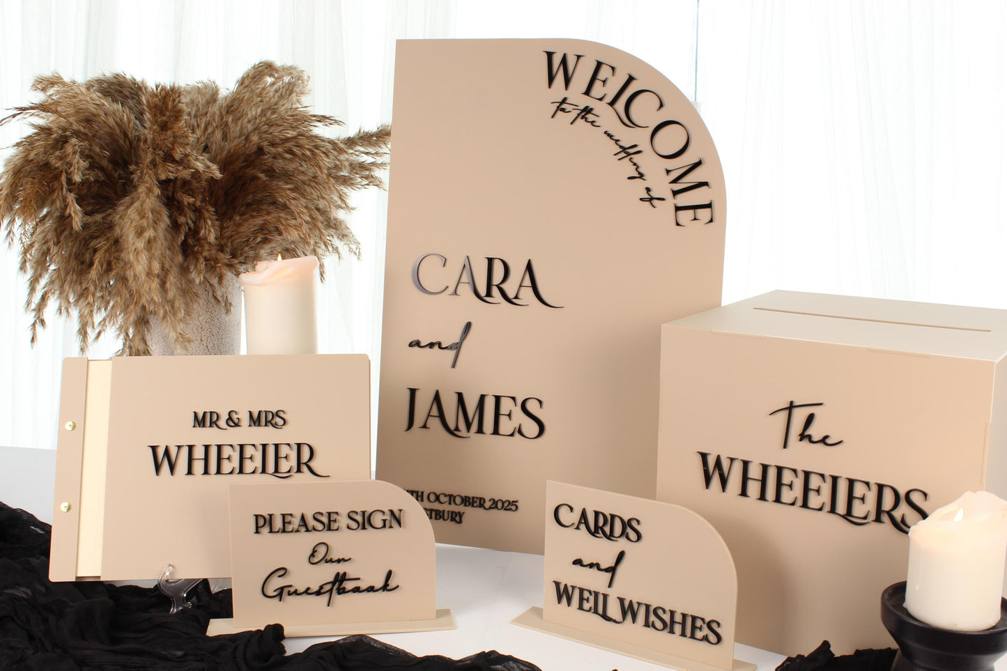 Wedding Card Box With Cards and Well Wishes Sign