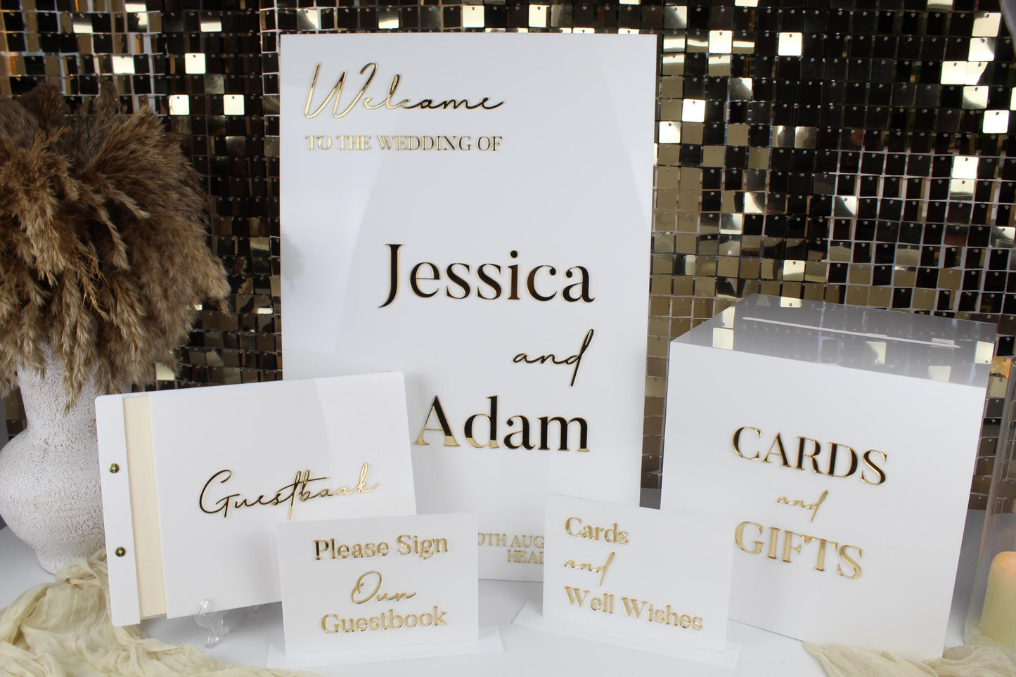 Wedding Card Box With Cards and Well Wishes Sign