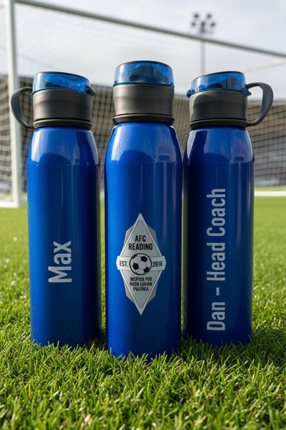 Sports Team Branded Printed 650 ml Aluminium Bottle with Lid