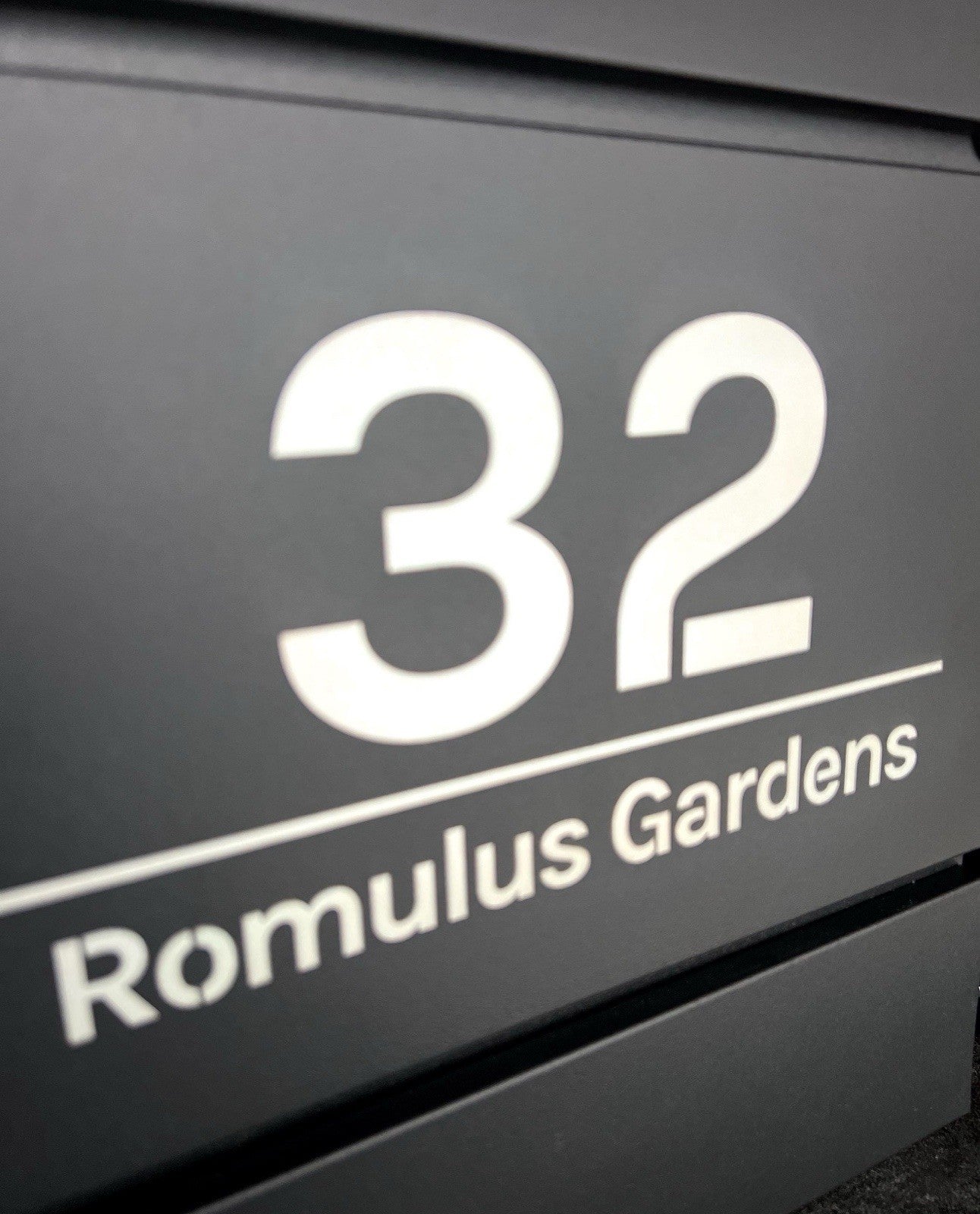 Personalised Engraved Modern Letterbox - Matt Black - Lockable Post Box