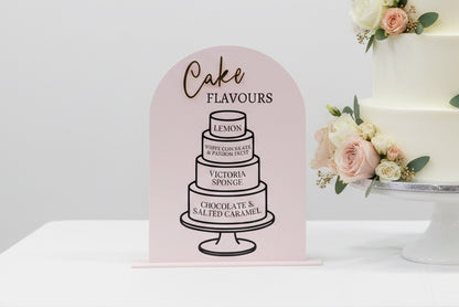 Cake Tier Menu Wedding Sign | Acrylic Wedding Table Sign