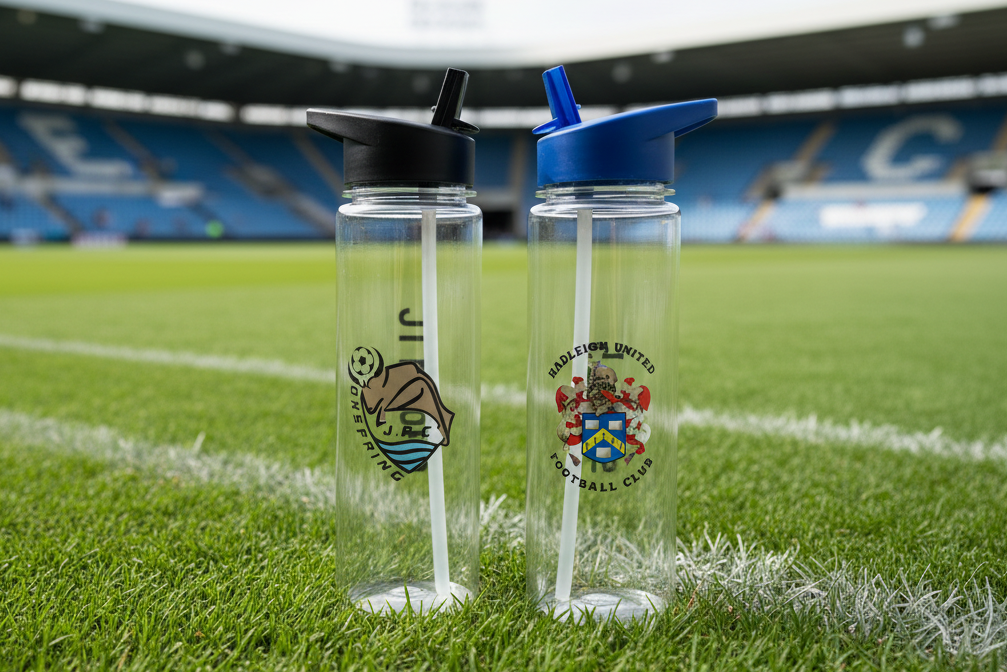 Printed Sports Bottle with Player Name | 650ml Flip Lid Straw Bottle