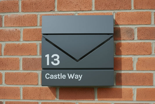 Modern customised grey letterbox 