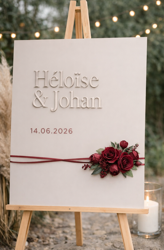 Floral Welcome Sign – Personalised Acrylic Wedding Welcome Sign (Copy)