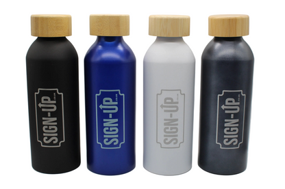 Custom Engraved 550 ml Aluminium Bottle with Bamboo Lid