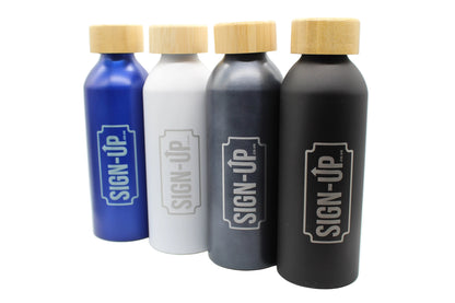 Custom Engraved 550 ml Aluminium Bottle with Bamboo Lid