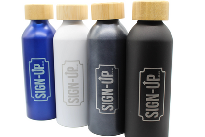 Custom Engraved 550 ml Aluminium Bottle with Bamboo Lid