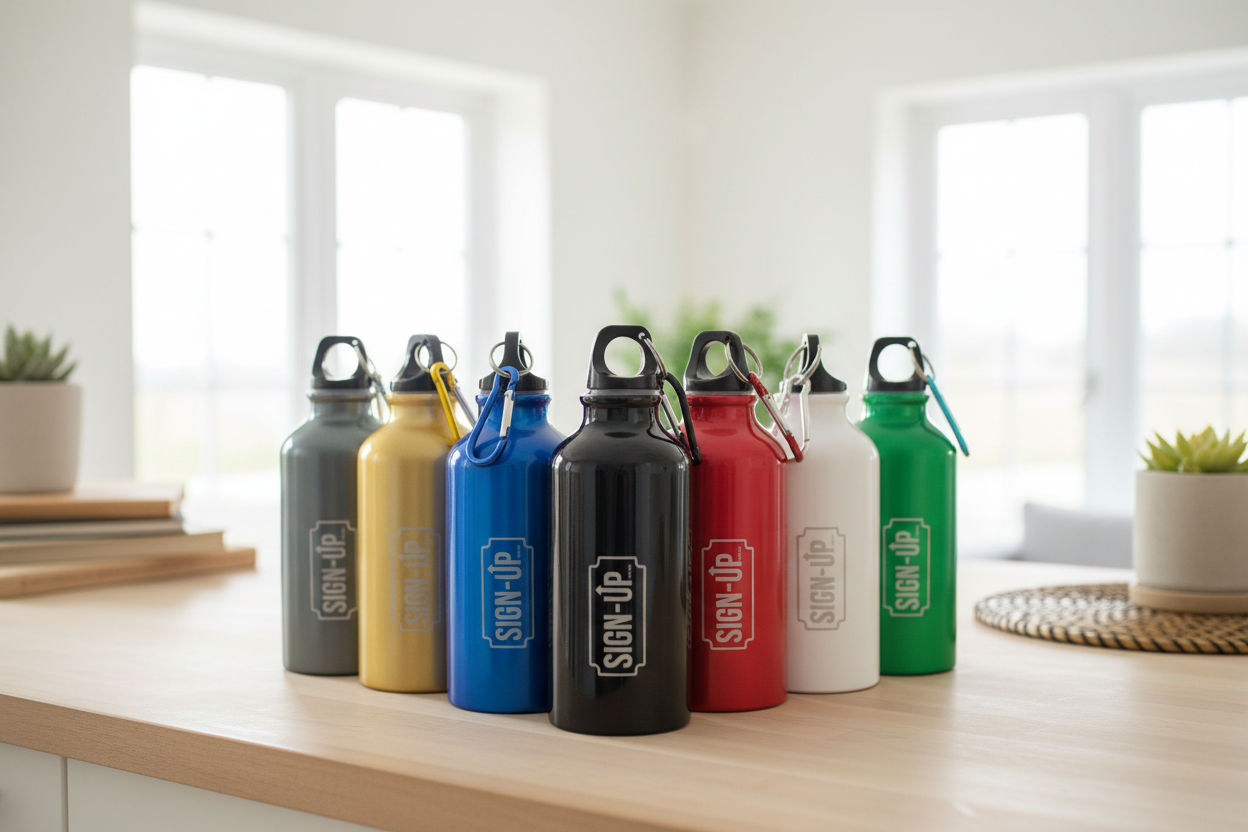 Custom Engraved 400 ml Aluminium Bottle with Carabiner