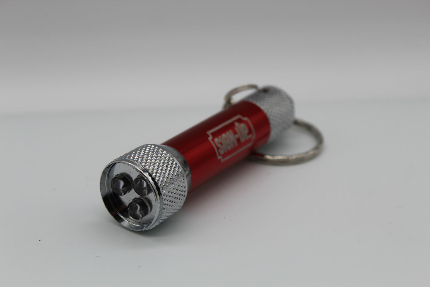 Branded Logo Engraved Aluminium Torch keyring 3-light LED