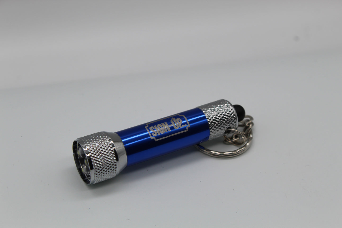 Branded Logo Engraved Aluminium Torch keyring 3-light LED