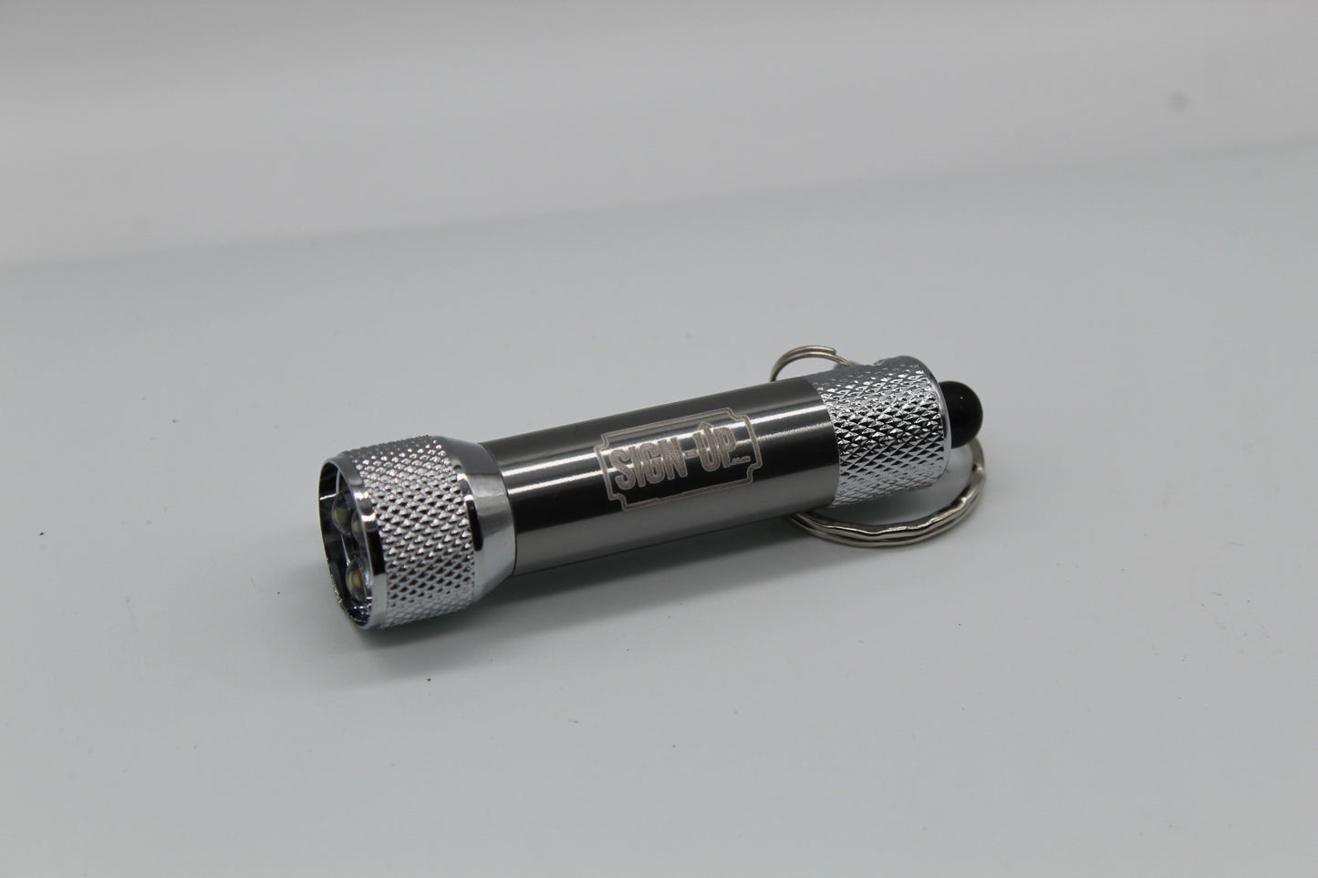 Branded Logo Engraved Aluminium Torch keyring 3-light LED