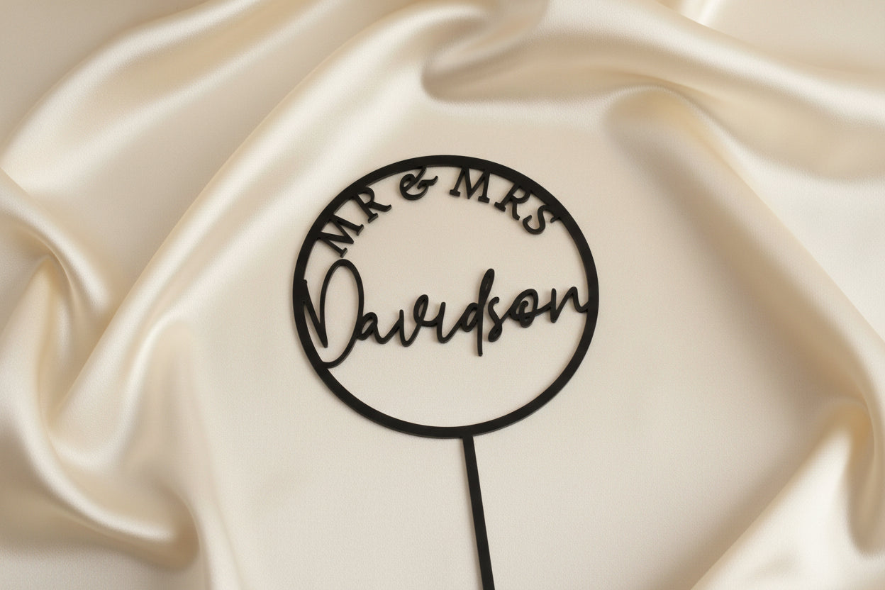 Round Wedding Cake Topper
