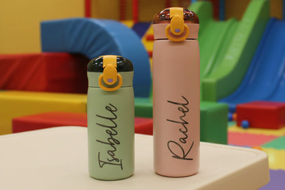 Mini & Me Personalised Parent & Child Water Bottle Set with Straw