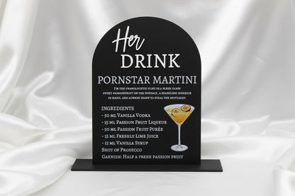 His & Hers Bar Menu Wedding Sign | Acrylic Wedding Sign