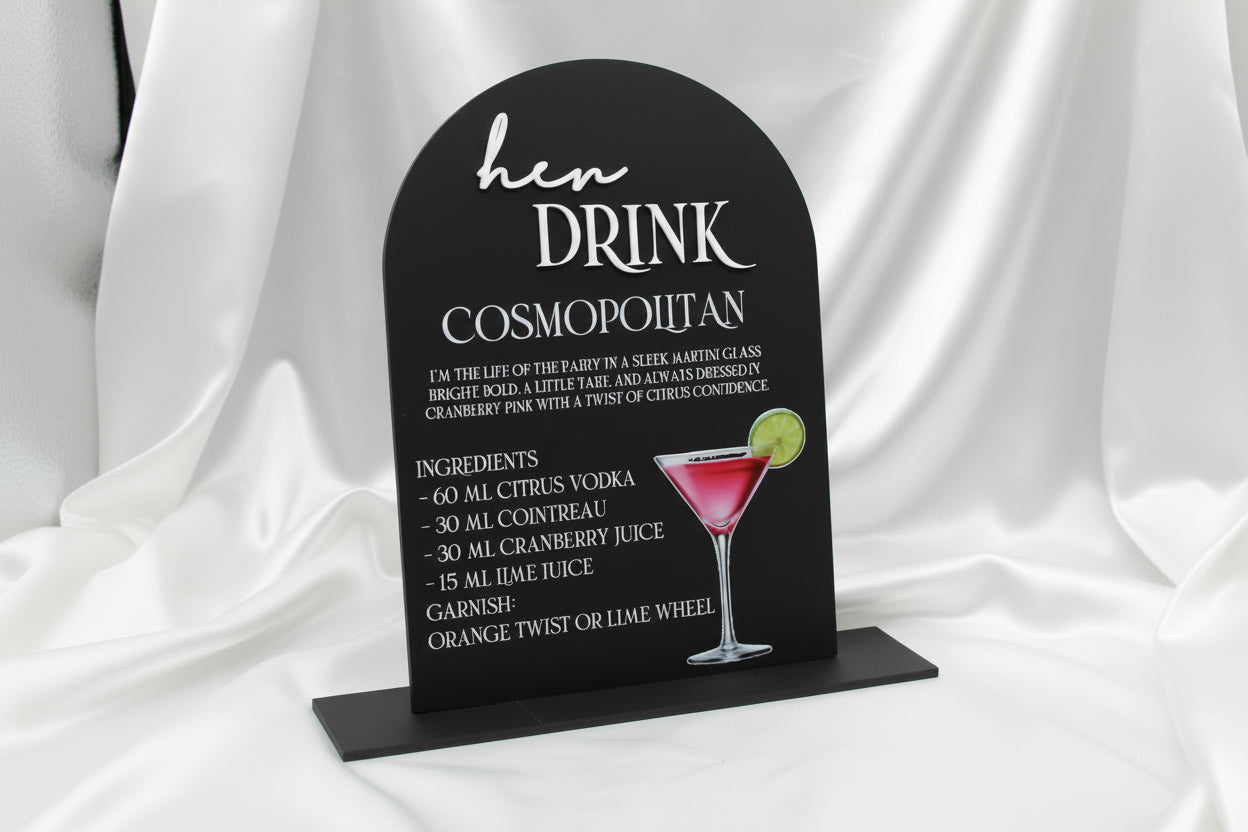 His & Hers Bar Menu Wedding Sign | Acrylic Wedding Sign