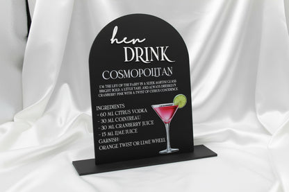 His & Hers Bar Menu Wedding Sign | Acrylic Wedding Sign