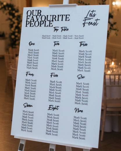 Wedding Seating Plan - Our Favourite People