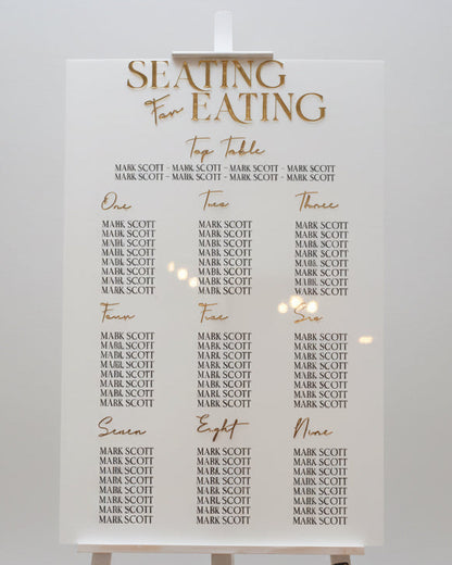 Wedding Seating Plan - Seating For Eating