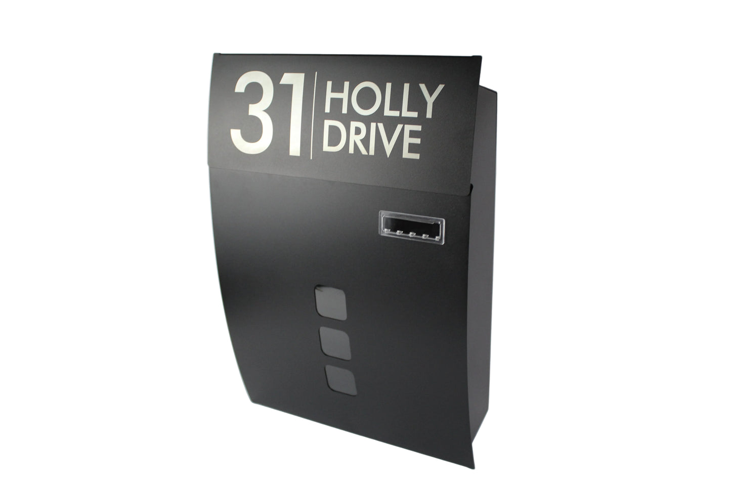 customised post box with lock and viewing window