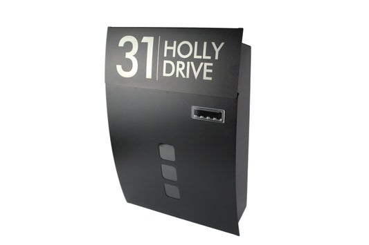 customised post box with lock and viewing window