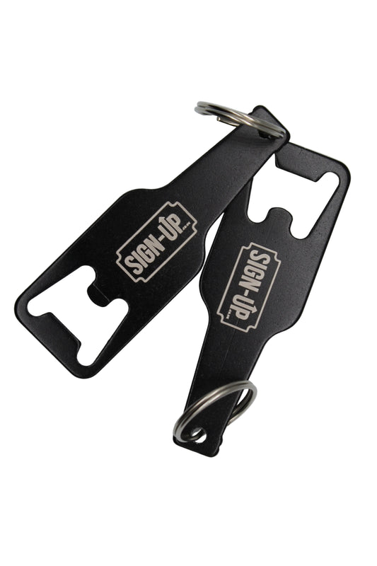 black bottle shaped bottle opener