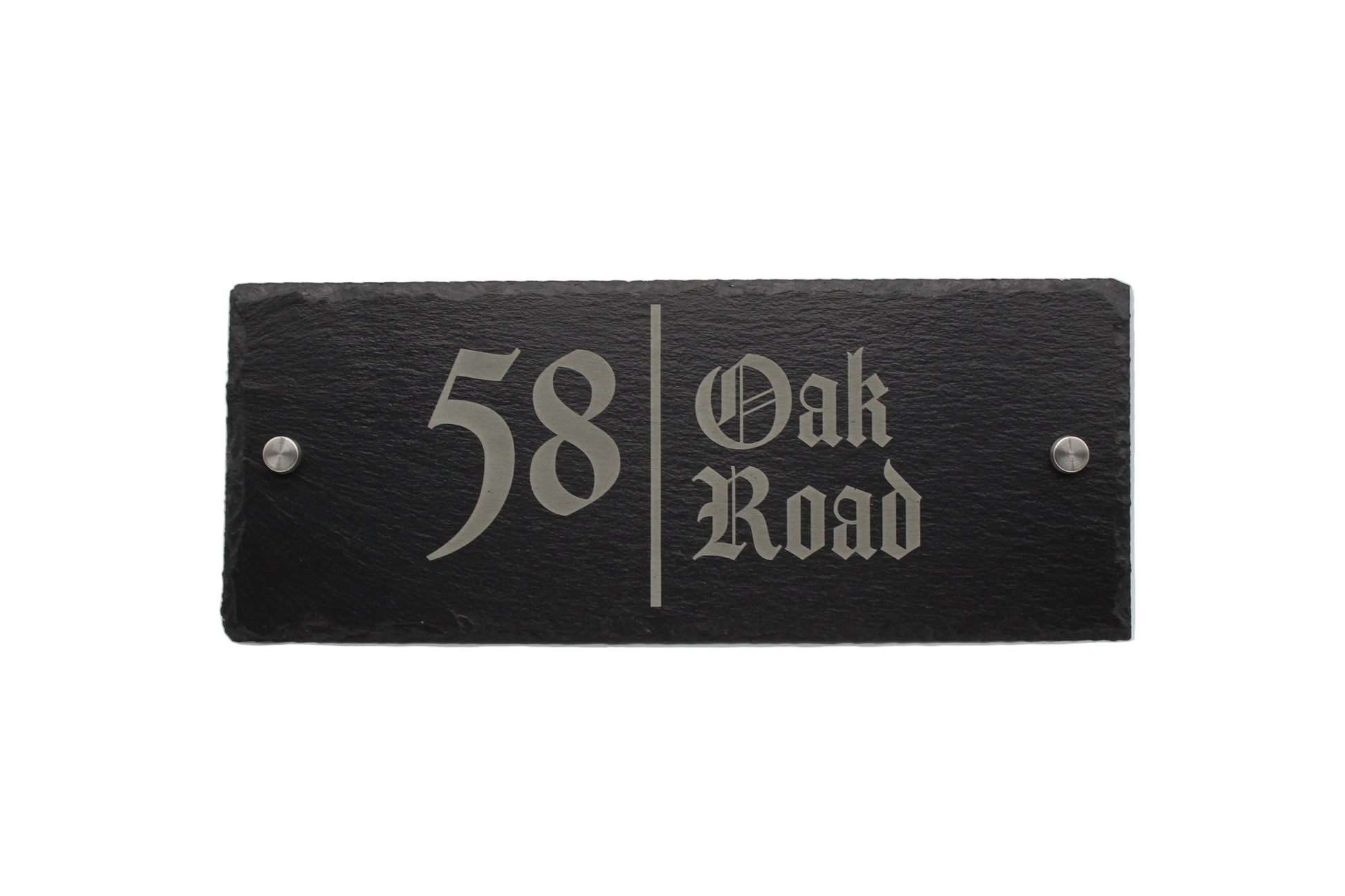 Engraved slate house number or address