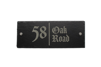 Engraved slate house number or address