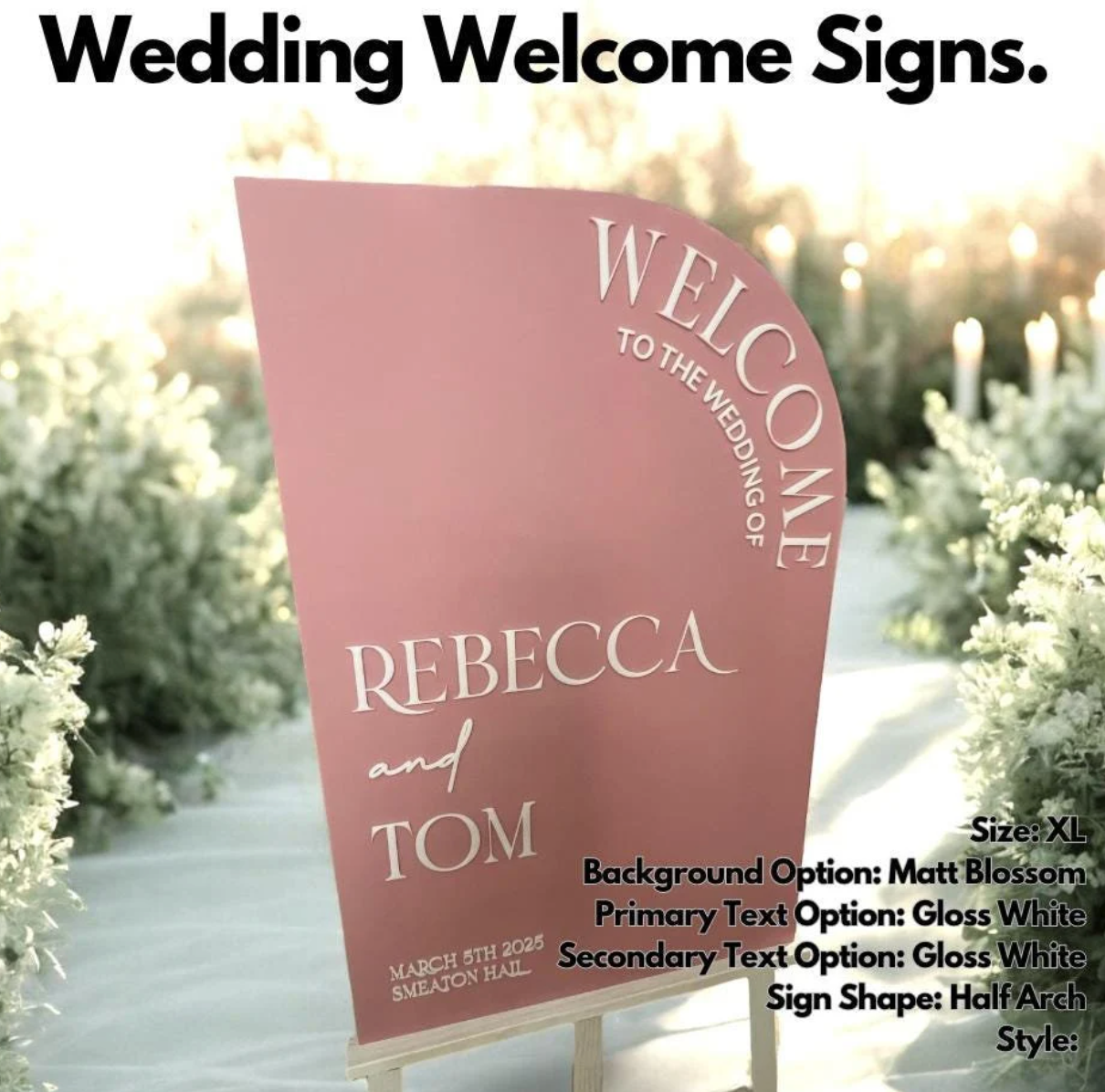 FULL ACRYLIC Wedding Welcome Sign