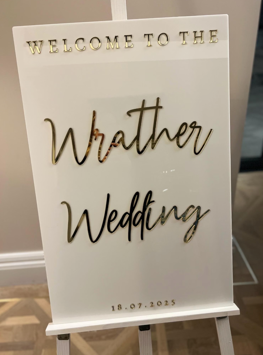 FULL ACRYLIC Wedding Welcome Sign