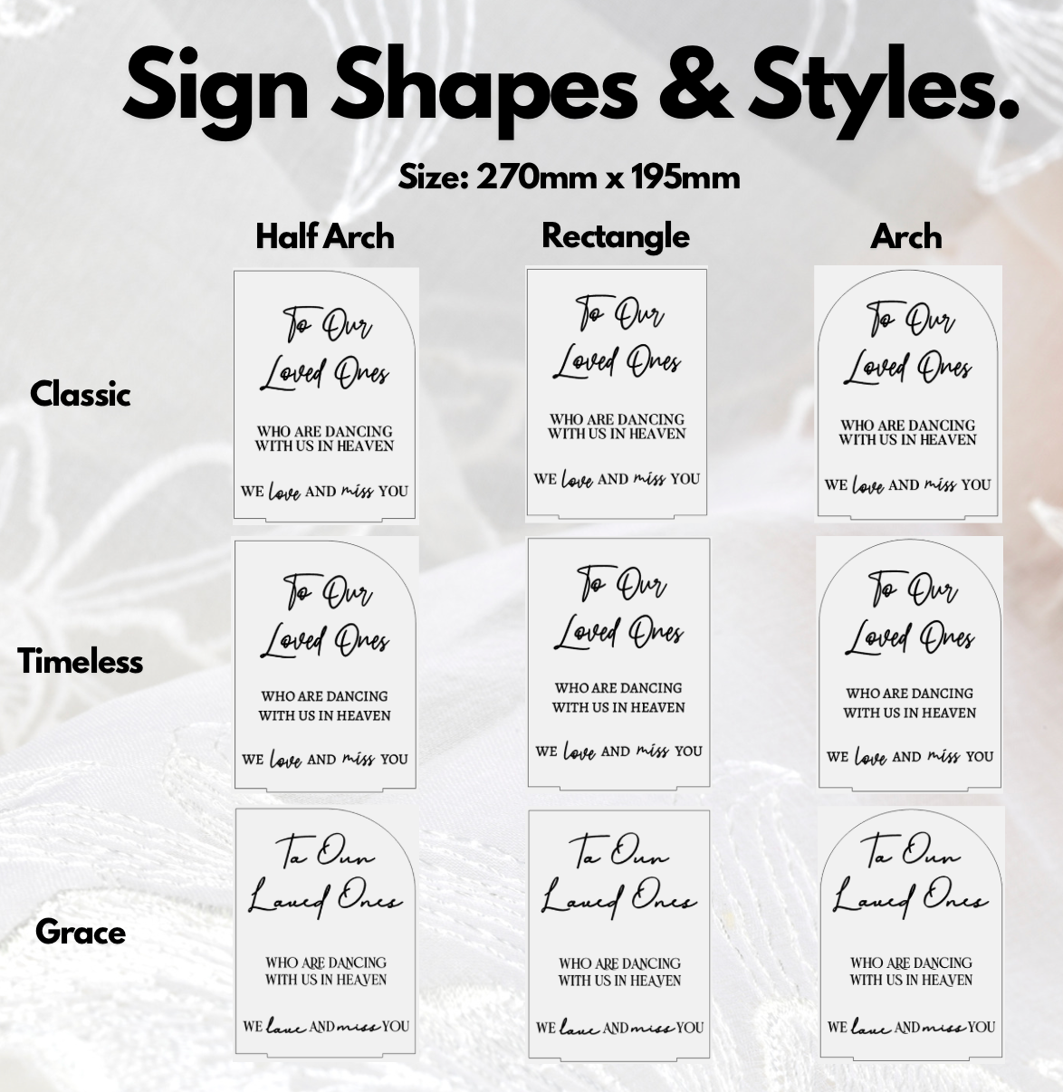 Wedding Memorial Sign – To Our Loved Ones