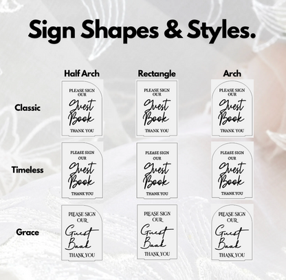 Sign our Guestbook Wedding Sign | Acrylic Wedding Table Sign