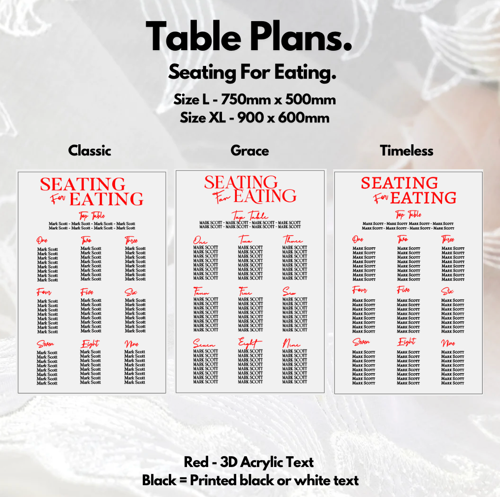 Wedding Seating Plan - Seating For Eating
