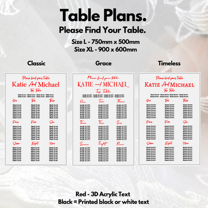 Wedding Seating Plan - Please Find Your Table
