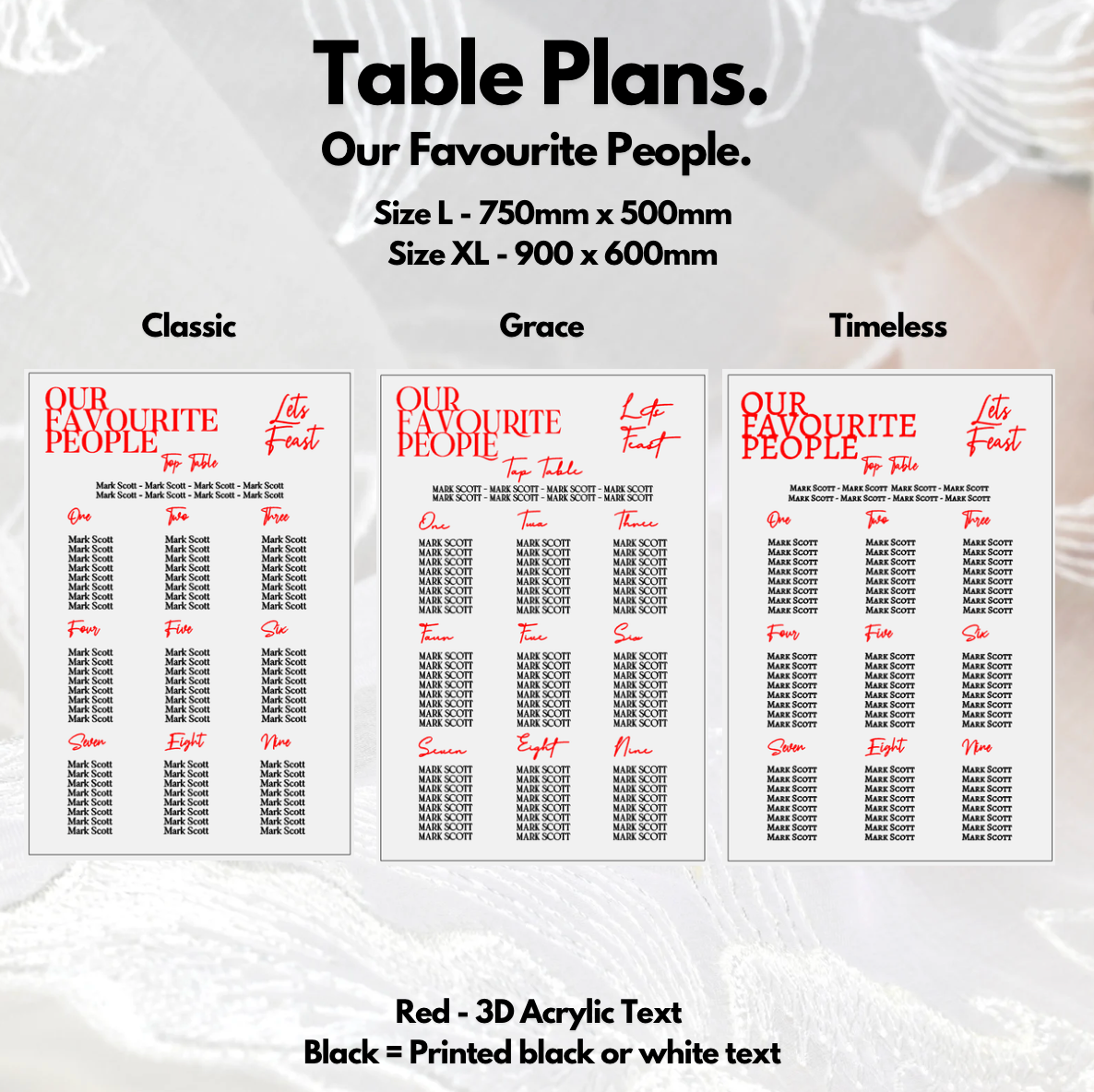 Wedding Seating Plan - Our Favourite People