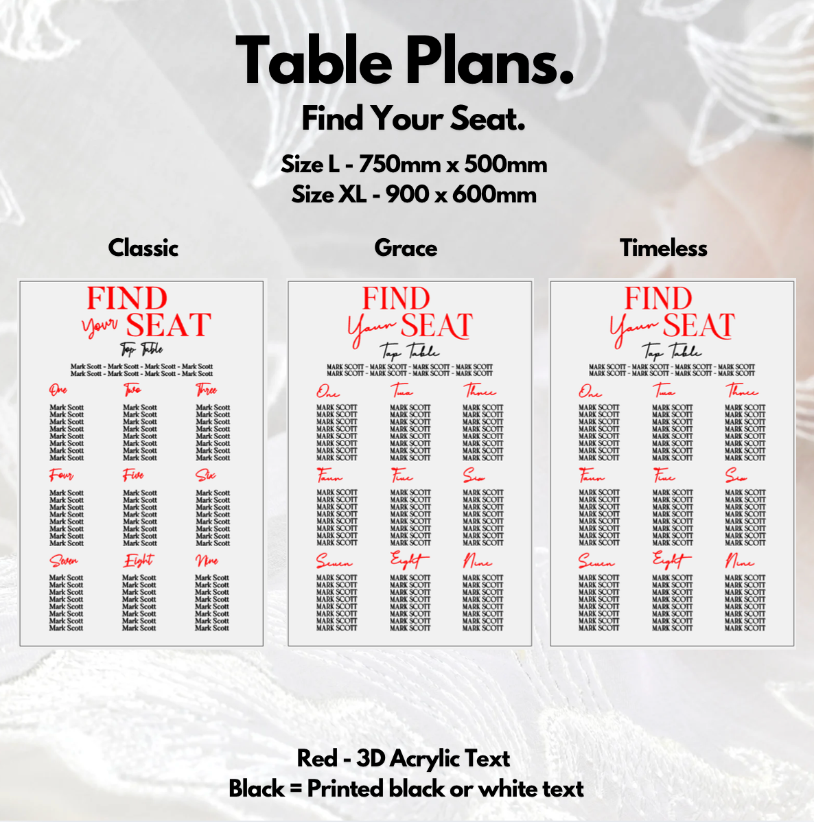 Wedding Seating Plan - Find Your Seat