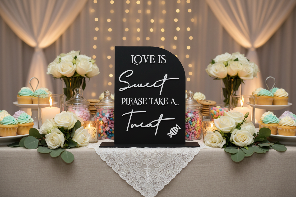 Love Is Sweet – Please Take a Treat | Acrylic Wedding Treat Table Sign