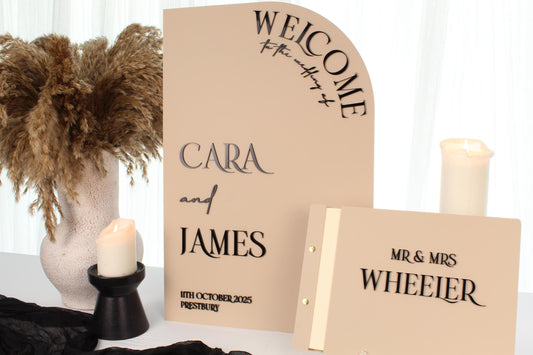 welcome sign for parties or weddings with personalised text