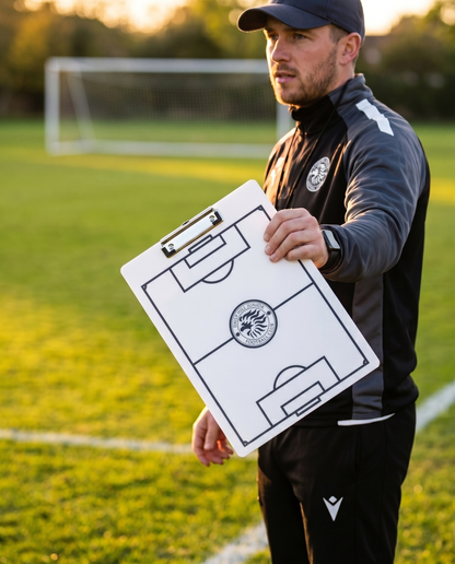Personalised Branded Football Tactics Clipboard – Custom Club Crest Coaching Board