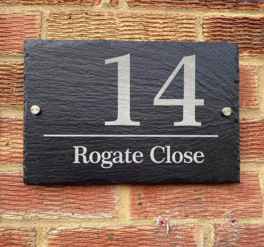 Slate Engraved House Sign - Windermere - Custom Slate