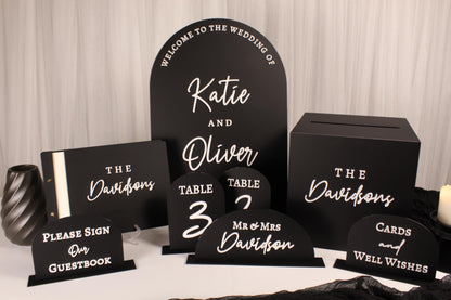 Wedding Card Box With Cards and Well Wishes Sign